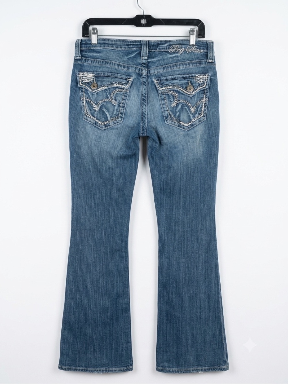 Vintage Big Star Maddie Bootcut Jeans Size 29R Mid Rise Thick Stitch Distressed